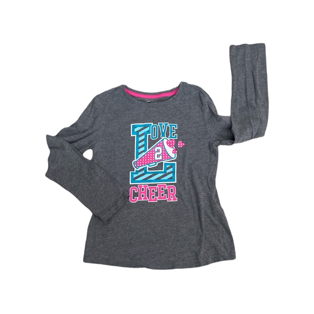 Danskin Now DriMore Top Girls size S 6 - 6x Gray Long Sleeve